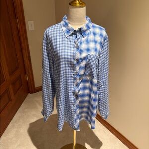 Maurices Blue and White Plaid Shirt